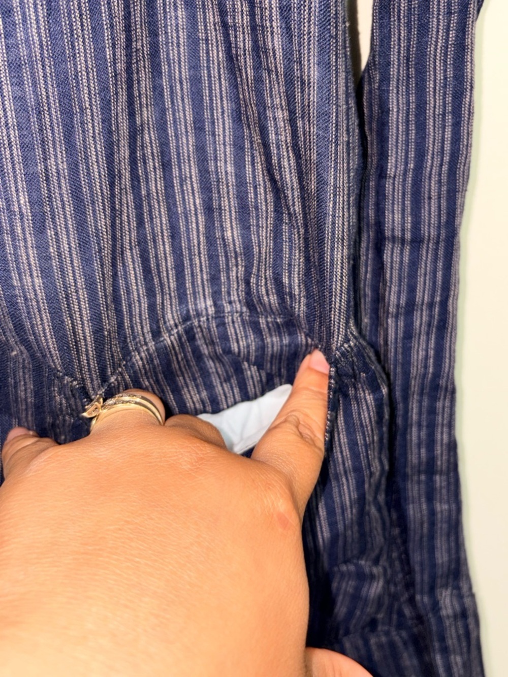 CP SHADES DREE JACKET Women's Medium Blue Chambray Linen Pockets Button Up - Picture 5 of 7